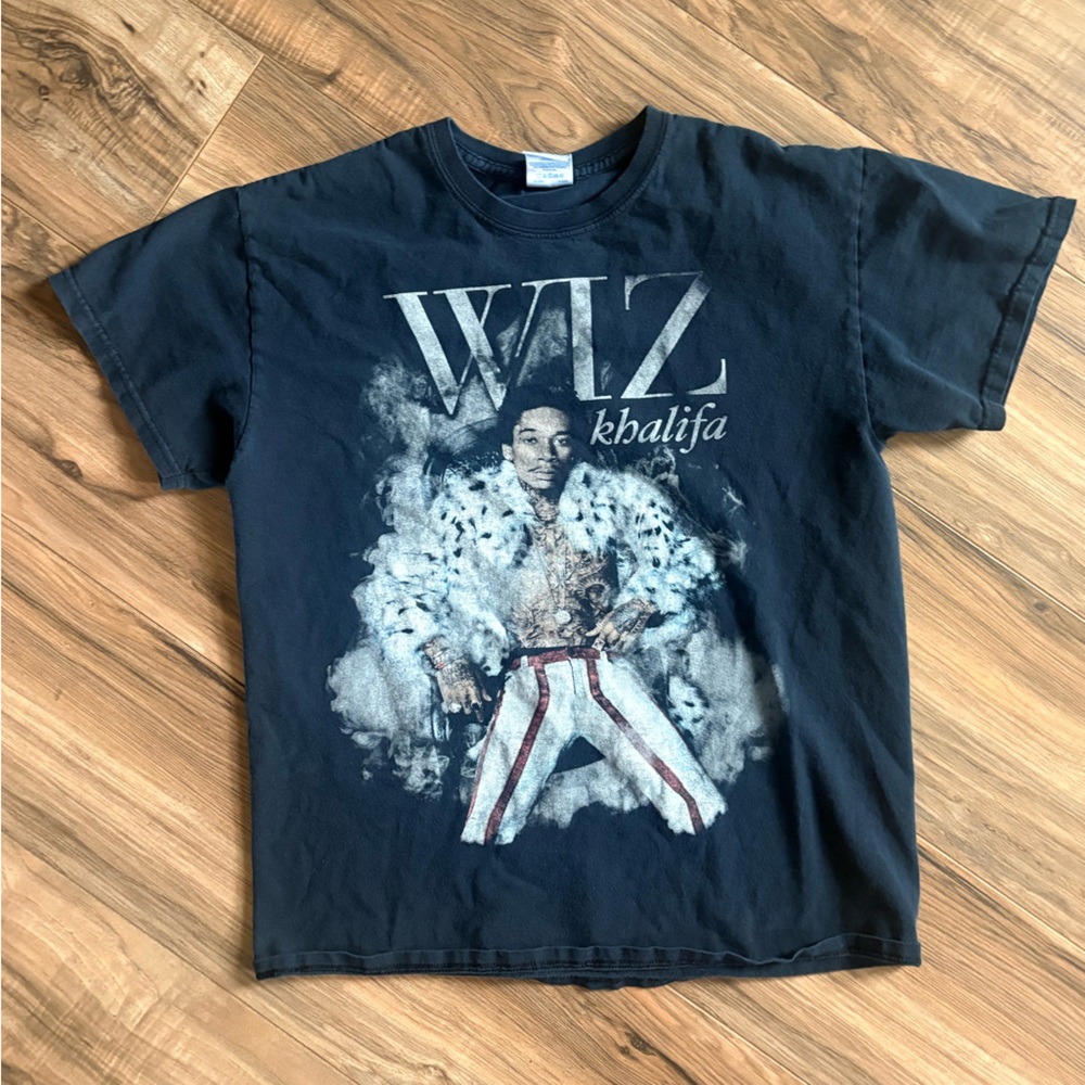 Gildan Black Kids Tee with Wiz Khalifa Portrait